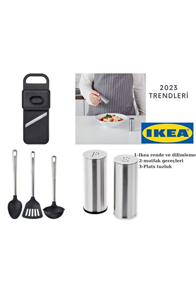 IKEA 365+ Rende Ve Dilimleme Aparatı + Dırekt Mutfak Gereçleri 3 Parça + Plats Tuzluk-karabiberlik