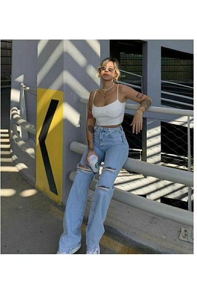 Livik My End Game Blue B, Ice Ripped, lycra largi, anii 90, blugi largi, pantaloni Palazzo