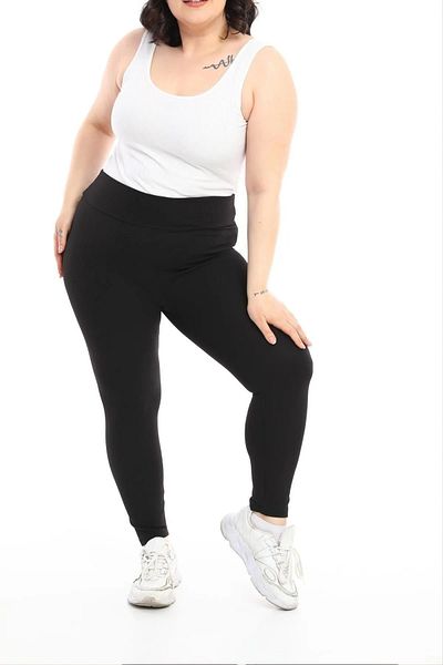 manolyabutik Winter Ribbed Large Size Leggings - Raised