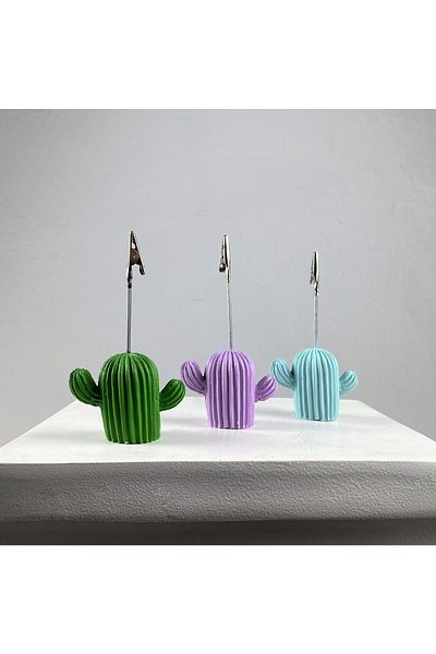 oasis decoration Cactus 3-Piece Note Holder Set (lilac, Green, Mint)