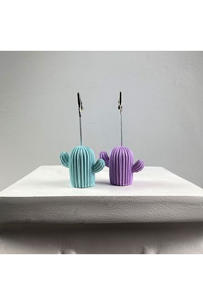 oasis decoration Mint Lilac Cactus Note Holder Set of 2