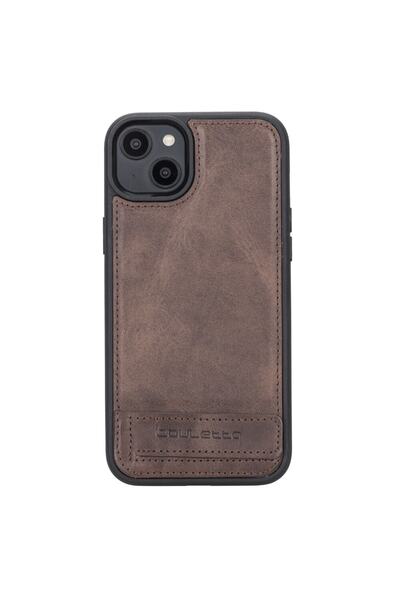 Bouletta Iphone 14 Plus Uyumlu Deri Standlı Arka Kapak Tn3 Kahve