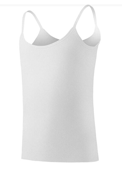Yıldız Çamaşır Girl's 100% Cotton & Cotton Rope Strap Ribbed Tank Top