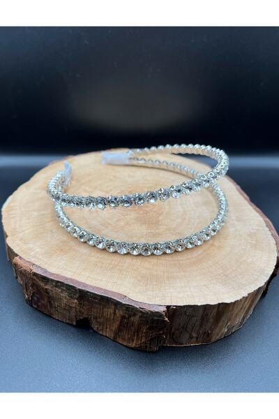 gelinmz Αξεσουάρ μαλλιών Ασημί Χρώμα Κρυστάλλινη Πέτρα Διπλή Στέμμα Αξεσουάρ ...