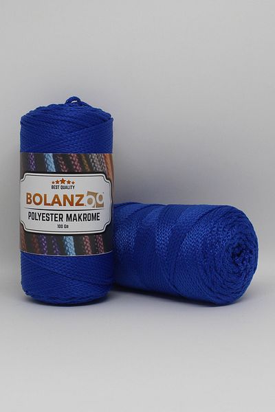 Bolanzoo Polyester Macrame Thread 2 Pieces 100gr Parliament Blue 3mm Knitting Thread