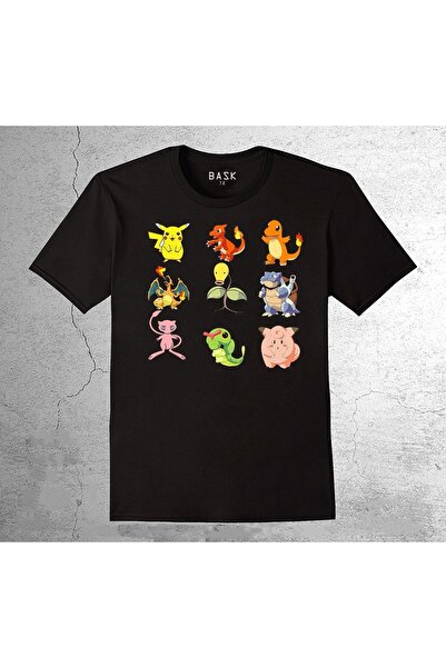 baskwear تي شيرت بوكيمون بيكاتشو لجميع الشخصيات للأطفال