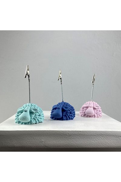 oasis decoration Lamb Note Holder Set of 3 (Grey Blue - Mint - Pink)