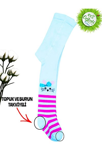 Akface Cotton Rabbit Patterned Girls' Newborn And Baby Pantyhose