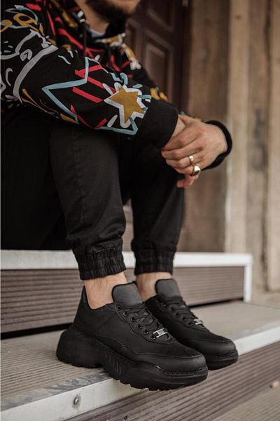 KN Fashion Mp-n75 St Pantofort ortopedic cu talpă înaltă/groasă pentru bărbați, negru