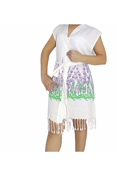 Nevin Acar Μπουρνούζι παραλίας Peshtemal με μοτίβο λεβάντας