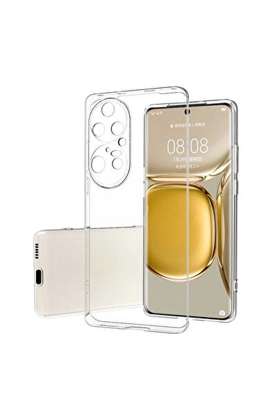 ZM STORE Huawei P50 Pro Kılıf Zore Süper Silikon Ince Şeffaf Kapak