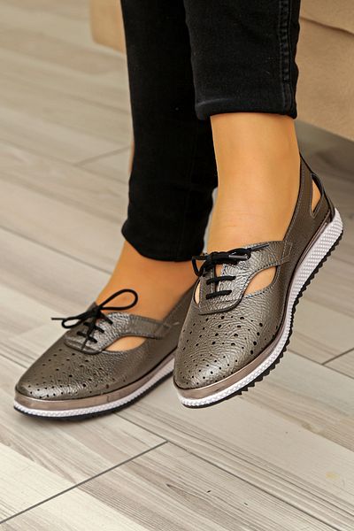 Ewen Tomm Orthopedic Laser Perforated Women's Ballerina Shoes