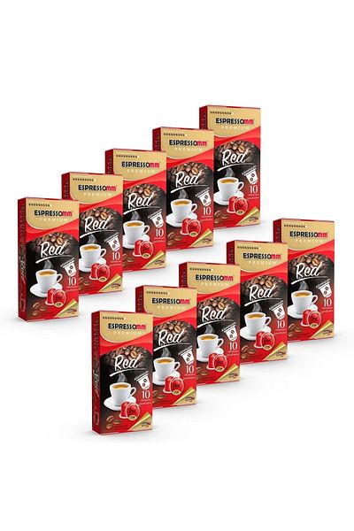 ESPRESSOMM Premium Red Aluminum Coffee Capsule - Nespresso ® Compatible* (100 Pieces)
