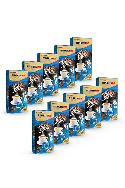 ESPRESSOMM ® Premium Blue Aluminum Capsule Coffee - decaffeinated! (100 Pieces) - Nespresso® Compatible*