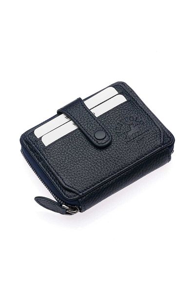 By Hakan Πορτοφόλι West Polo 1595 Model Navy Blue από γνήσιο δέρμα
