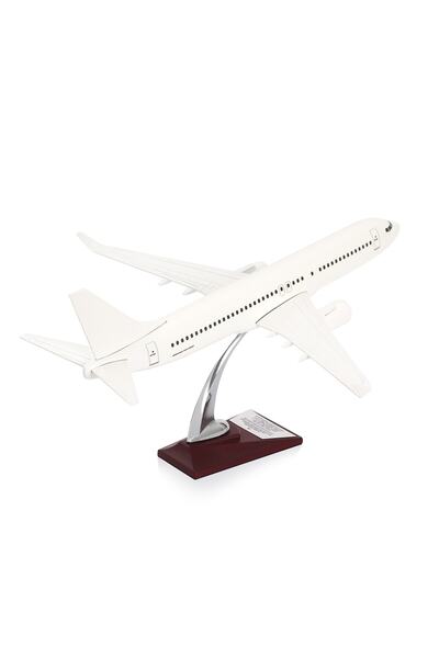 zekupp - Maket Uçak - Boeing 737-800 1/100 - Beyaz Özel Tasarım Model Uçak
