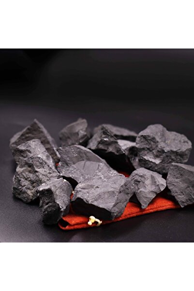 MYTAKIAĞACIMFH Shungite Taşı Işlenmemiş Parça Doğal Taş Ham Kütle 75-90gr
