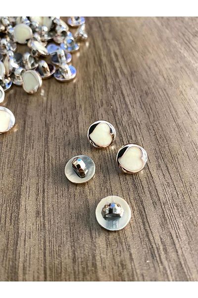 canan dizayn Gold Metalized Heart Button with 11.5 Mm Foot (20 PCS)