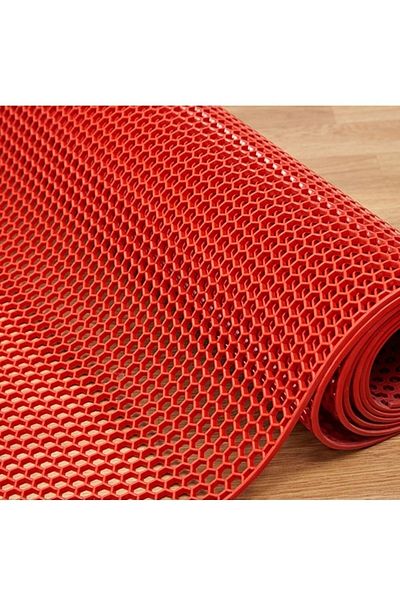 karmasık Non-Slip PVC Mat Z Mat Honey Honeycomb Inside - Outside All Wet Floor Red
