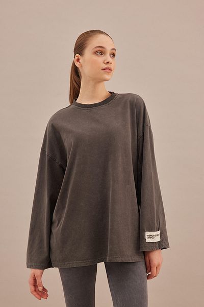 Manuka Oversize-Sweatshirt mit verblasstem Effekt, Anthrazit