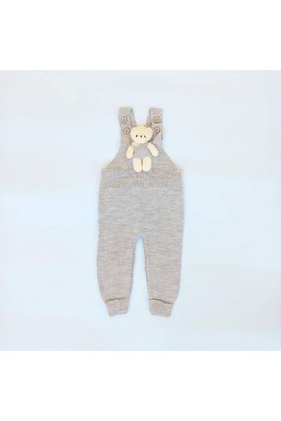 Alingo Adjustable Strap Knitwear Salopet with Teddy Bear Detail