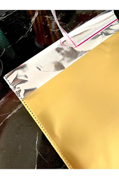 BossPack Metalize Bantlı (10x12 Cm) Jelatin Hediye Poşeti (50 Adet) - Renkli Hediye Poşeti