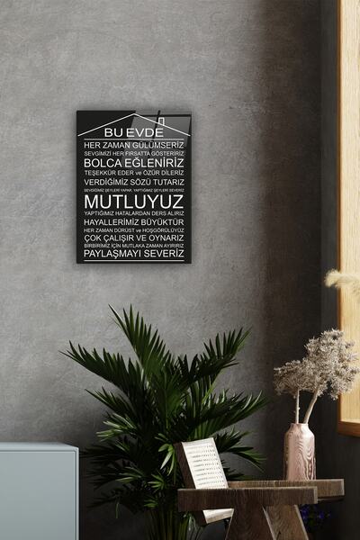 Decorita Pictură pe sticlă |   Acest loc este acasă - Fundal negru