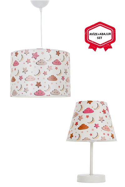 BBY HOME & DESIGN Arancia Model Chandelier-Lampshade-Bedside Table Set