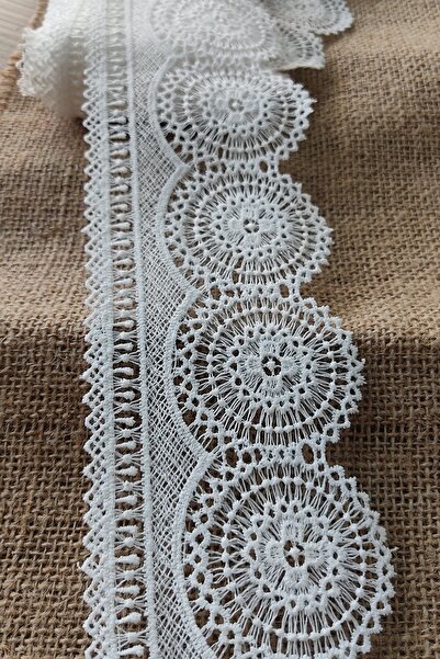 DUAYEN Güpür Dantel Kenar Büyük Güneş Desen 1 Metre