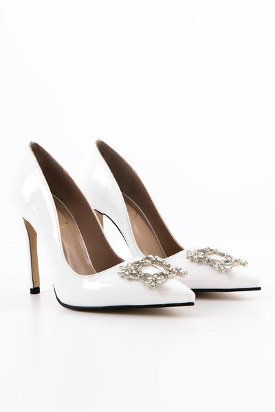 ZAFER TÜRKOĞLU Brkd Taşlı Beyaz Rugan