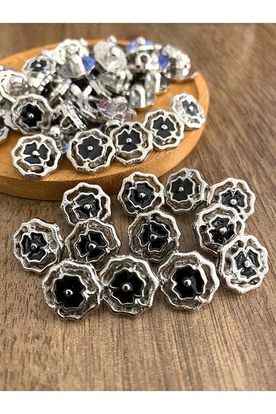 canan dizayn 15 Mm Nickel Black Leg Metallized Button (15 PCS)