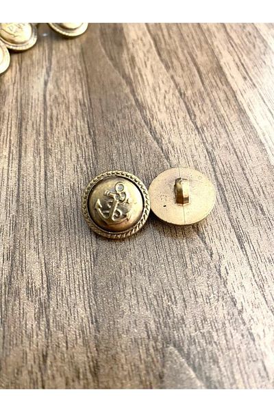 canan dizayn 18 Mm Antique Yellow Footed Anchor Button (15 PCS)