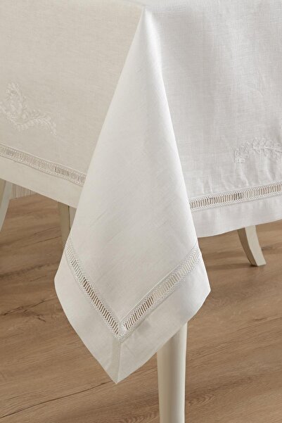 ÖDEL HOME Linen Elegant Embroidered Table Cloth