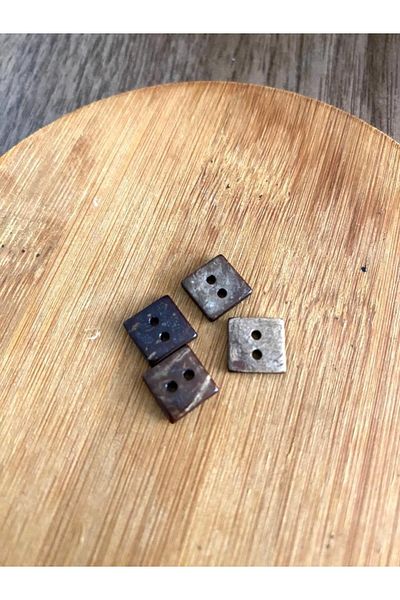 canan dizayn 9 Mm Square Coconut Button with 2 Holes (15 PCS)