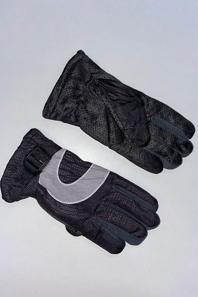 Deafox Schwarze gemusterte Schneehandschuhe für Kinder im Alter von 4 – 8 Jahren