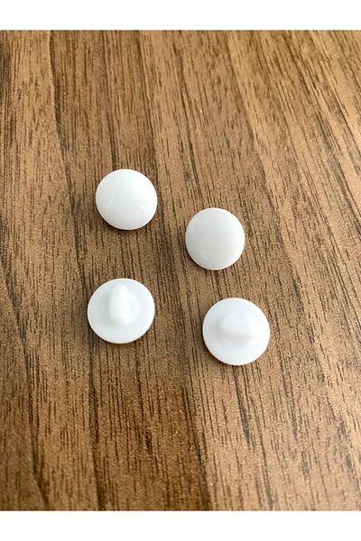 canan dizayn White Special Production Polyester Button with 12 mm Feet(25 Pcs)