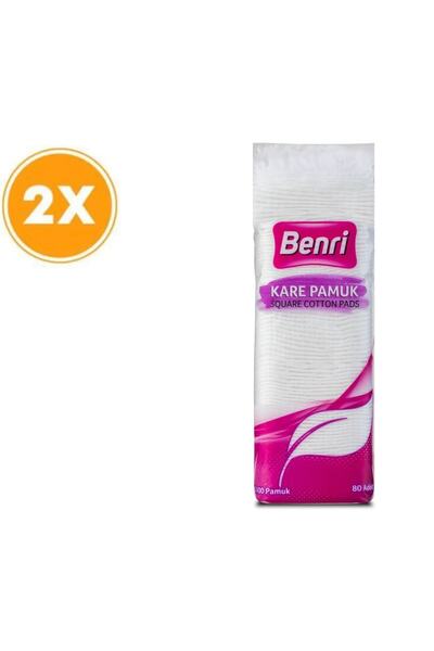 Benri Kare Makyaj Temizleme Pamuğu 80 Adet X2