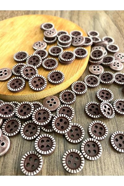 canan dizayn 11.5 mm Brown 4-Hole Polyester Button(25 Pcs)