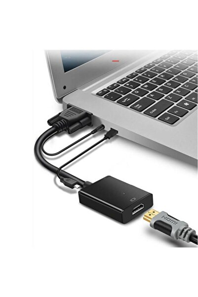 MAXGO 2067 Vga To Hdmi Çevirici Dönüştürücü Kablo Görüntü Ve Ses Çevirici Hdmı