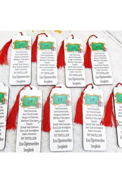 Hayaller Dükkanı 30 Adet Okuma Bayramı Birinci Sınıf Karne Hediyesi Kitap Ayracı Ahşap-