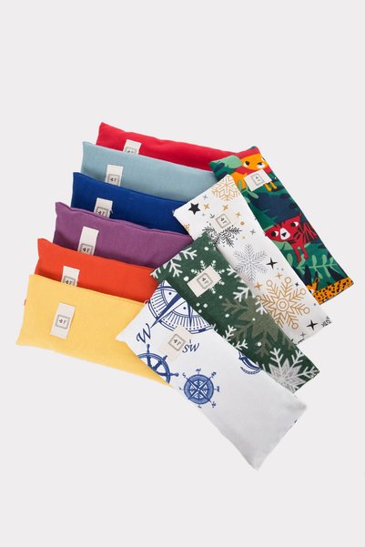 Poros Store Eye Pillow Lavender Eye Patch Wheat And Wheat Hull, Oeko-tex Certified Fabric Snowflake