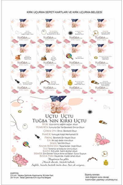 Hsn Patruzeci de carduri de zmeu pentru fetiță 36 bucăți 5x4 cm în formă de f...