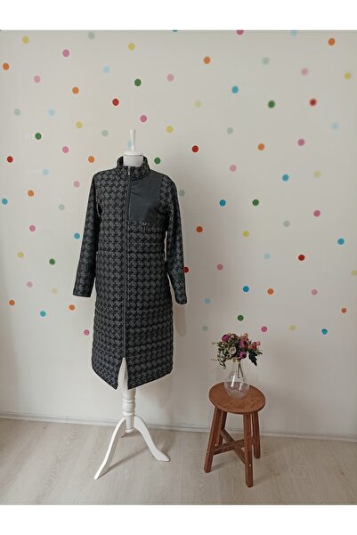 parlak style Kapitoneli Desenli Kaban