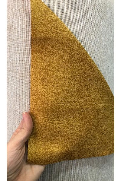 turkanlarhome Zen Nubuck Stain Resistant Upholstery Fabrics by the Meter (Auto Upholstery, Furniture Upholstery, etc.) Mustard Color