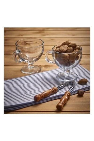 Paşabahçe 55182 Vario 4-Piece Handled Ice Cream Standing Presentation Bowl