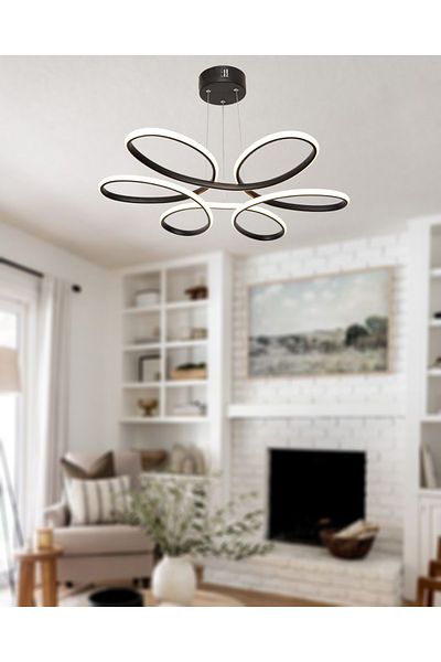 TT AYDINLATMA Tt313-sy Matte Black Daisy Model - LED Chandelier with 3 Light Modules