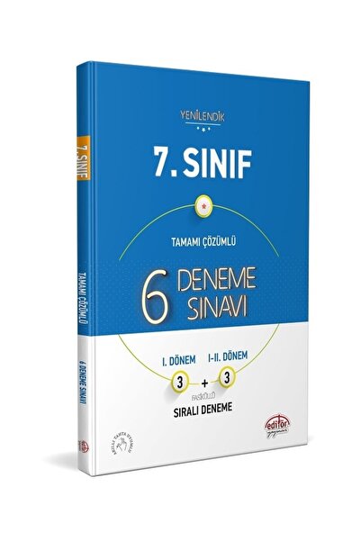 Editör Yayınevi Editör 7. Sınıf 6 Deneme (3+3) Sınavı Tamamı Çözümlü (YENİ)