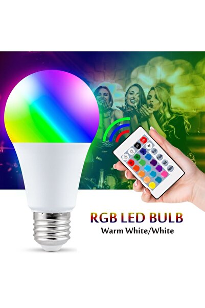 Derwell Yeni 2025 Rgb Led Ampul Çok Renkli Led Home Uzaktan Kumandalı Dim Edilebilir Ampul Rengarenk Ampül