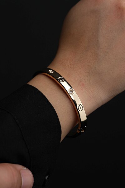 Jack Ferrero Kelepce Zirkon Taşlı Gold Kadın Bileklik