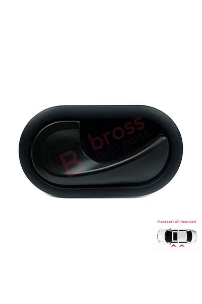 Bross Otomotiv مقبض الباب الأمامي والخلفي الأيسر باللون الأسود لسيارة Renault Megane 2 2002-2008